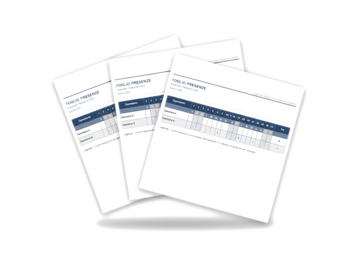 Foglio presenze mensile lavoro a chiamata: inserimento ore, generazione automatica, invio consulente